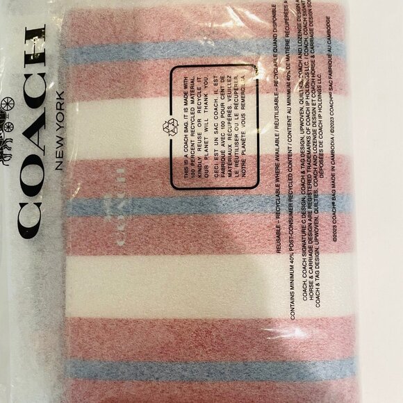 Coach Corner Zip Wristlet W/Stripe Print, red,coated canvas and recycled leather - Picture 9 of 9